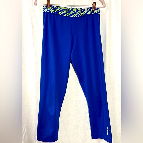 Reebok Playdry Workout Ready Collection bright blue cropped leggings - Picture 5 of 11